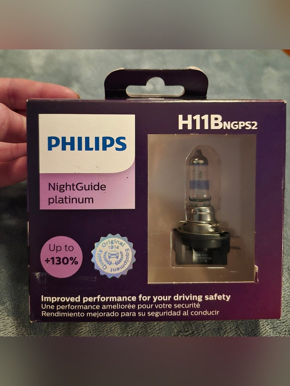 PHILIPS NightGuide platinum H11B NGPS2 Headlight Bulb pair